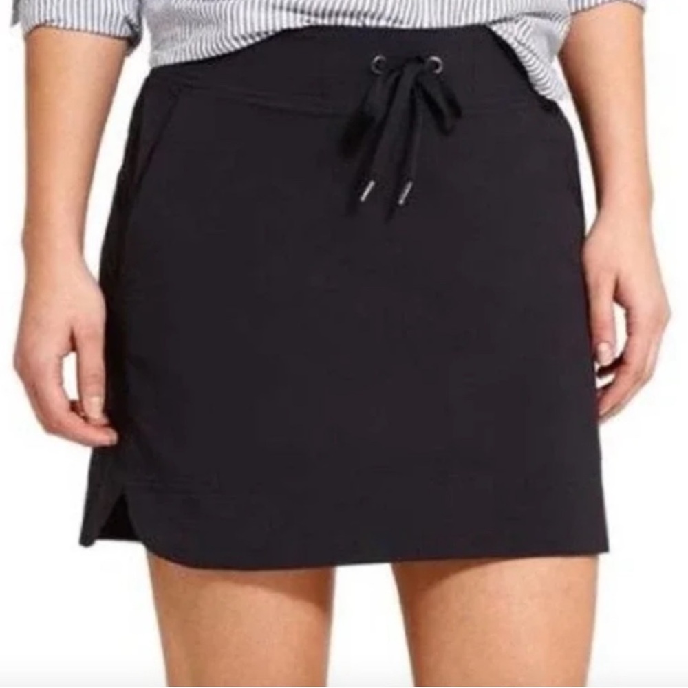 Athleta Black Tie Front Mini Skirt Casual